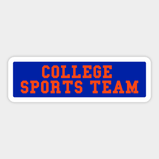 Generic College Sports Team Bumper Sticker - Blue and Orange Sticker